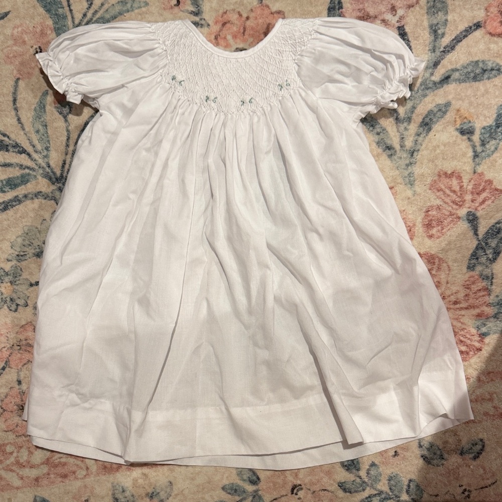 Petit Ami Classic White Smocked Dress